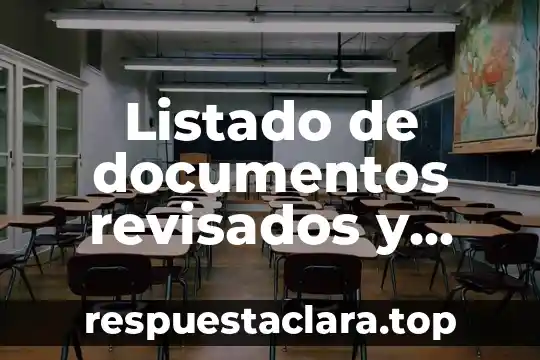 Listado de documentos revisados y actualizados que es