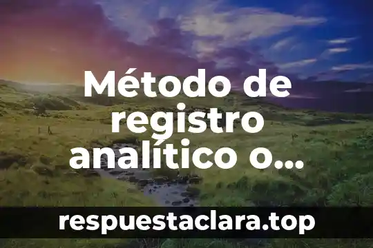 Método de registro analítico o pormenorizado que es