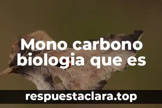 Recesivo que es en biologia 7 Mono carbono biologia que es