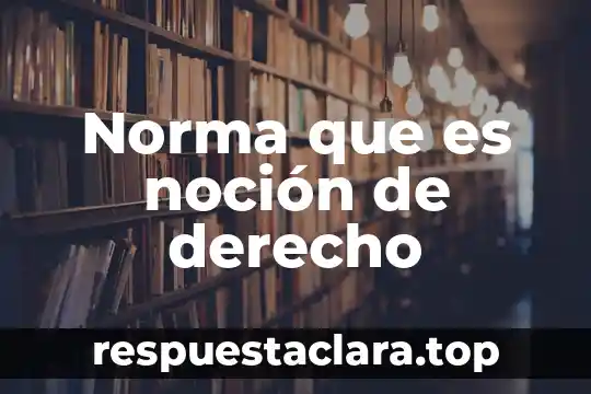 Norma que es noción de derecho