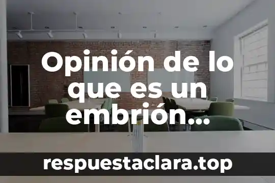 Opinión de lo que es un embrión científicamente