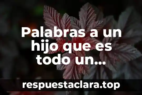 Palabras a un hijo que es todo un hombre