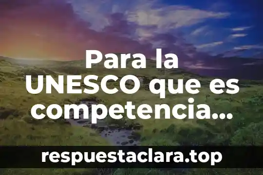 Para la UNESCO que es competencia digital