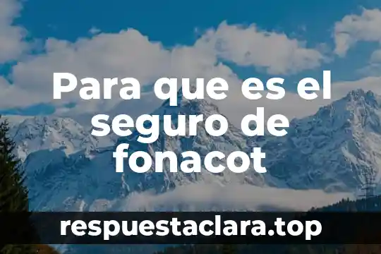 Que es la descripción o texto descriptivo 5 Para que es el seguro de fonacot