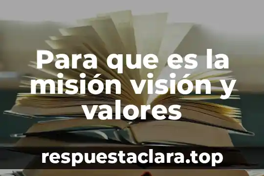 Para que es la misión visión y valores