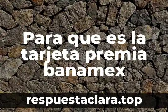 Para que es la tarjeta premia banamex