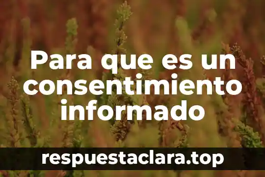 Para que es un consentimiento informado