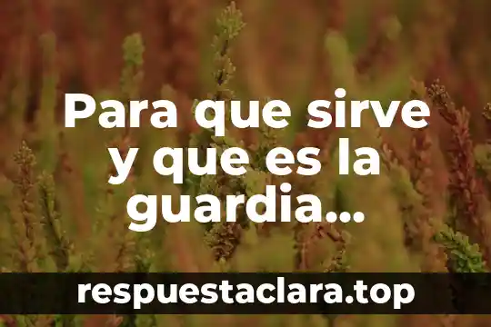 Para que sirve y que es la guardia nacional
