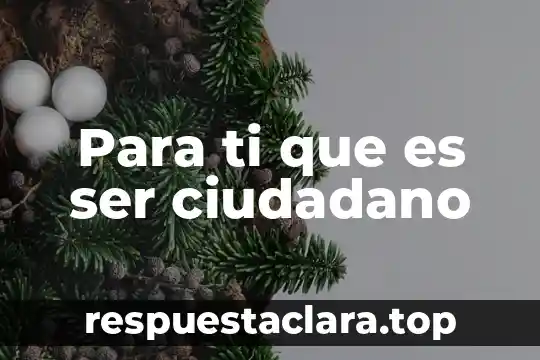Para ti que es ser ciudadano