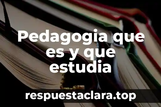 Pedagogia que es y que estudia