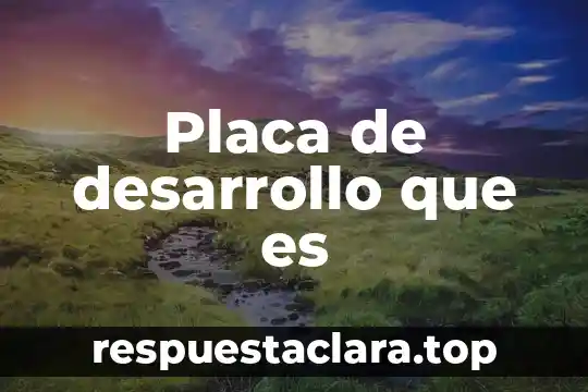 Placa de desarrollo que es