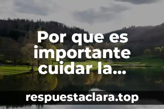 Por que es importante cuidar la natralesa