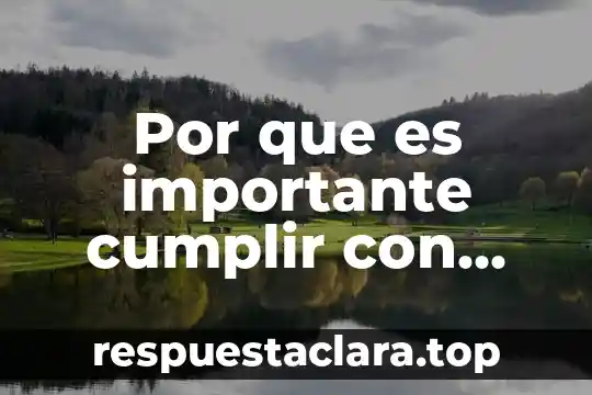 Por que es importante cumplir con nuestras responsabilidades