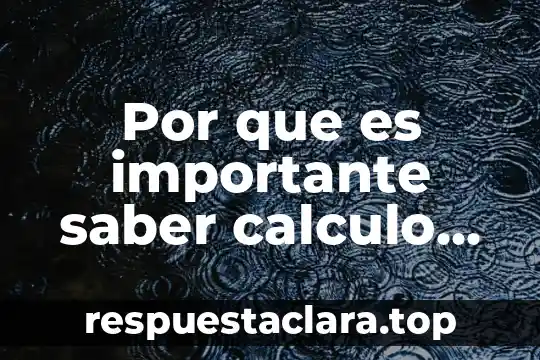 Por que es importante saber calculo en mecatronica