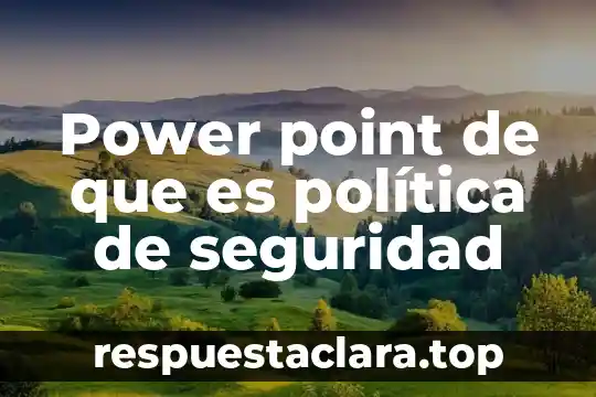 Power point de que es política de seguridad