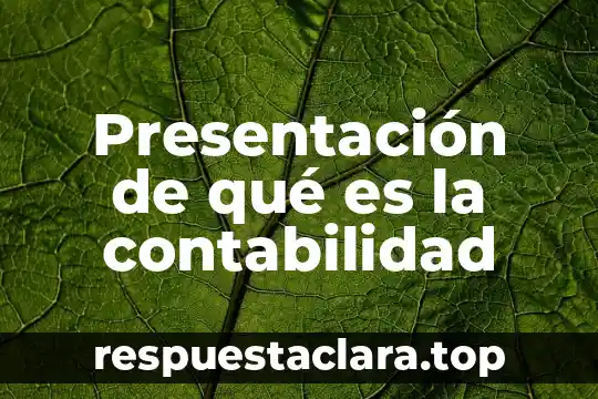 Presentación de qué es la contabilidad