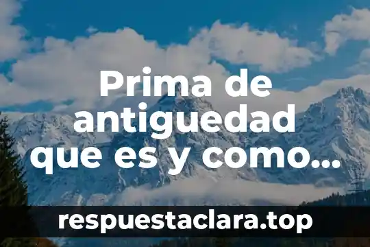 Prima de antiguedad que es y como calcularlo