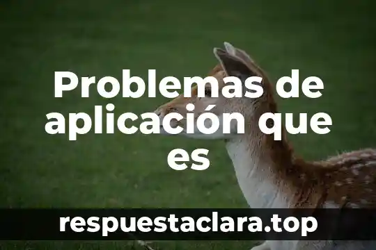 Problemas de aplicación que es