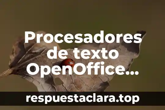 Que es el medio a 6 Procesadores de texto OpenOffice qué es