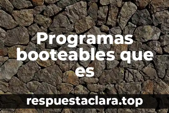 Programas booteables que es