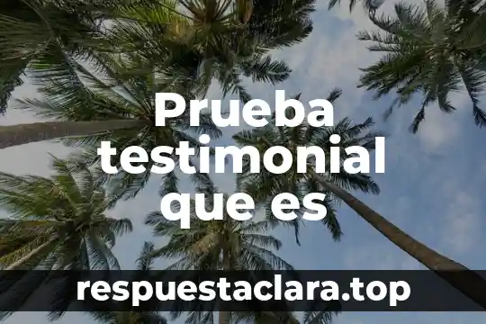 Prueba testimonial que es