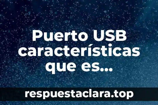 Puerto USB características que es significado y definición