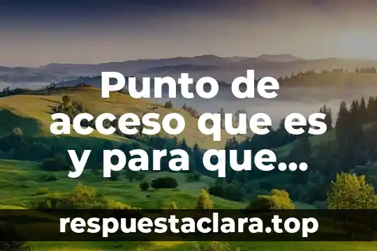 Que es el signo ortografico del punto y seguido 4 Punto de acceso que es y para que sirve