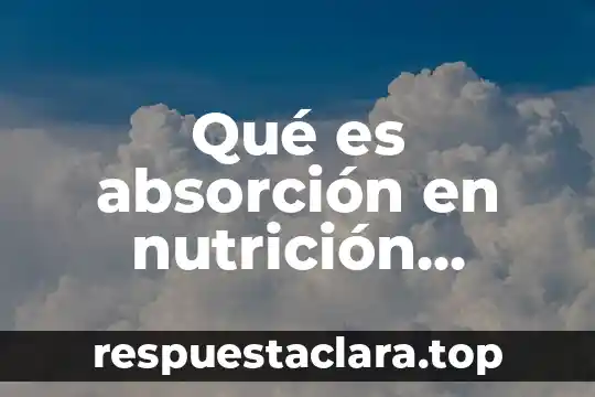 Que es la alimentacion y la nutricion yahoo 5 Qué es absorción en nutrición animal