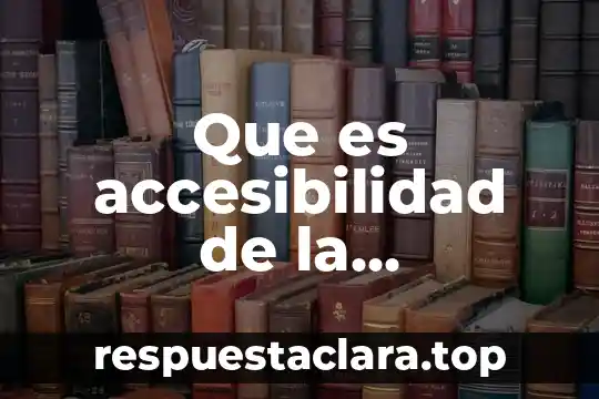 Que es accesibilidad de la informacion
