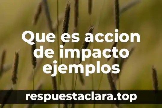 Que es accion de impacto ejemplos