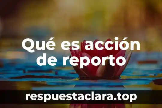 Qué es acción de reporto