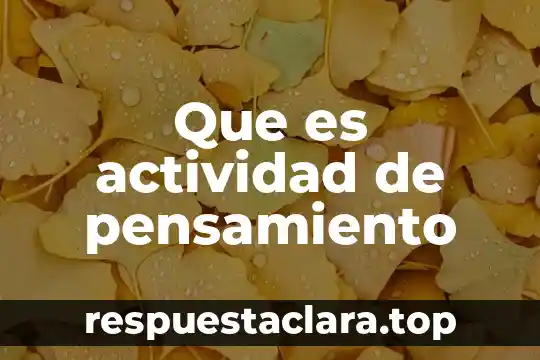 Que es actividad de pensamiento