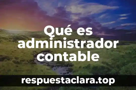 Qué es administrador contable