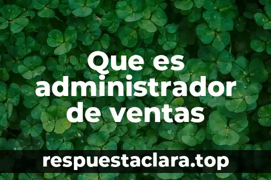 Que es administrador de ventas