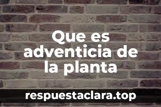 Que es planta diorica 6 Que es adventicia de la planta