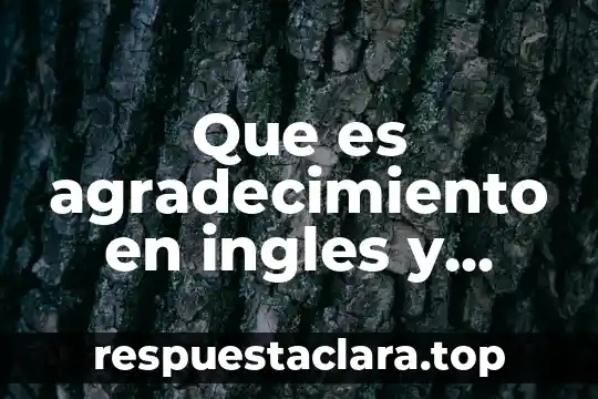 Que es agradecimiento en ingles y español