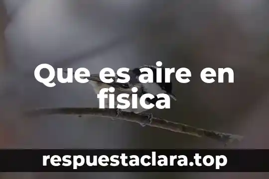 Que es aire en fisica