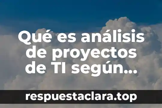 Qué es análisis de proyectos de TI según autores