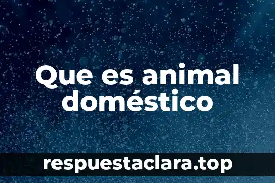 Que es animal doméstico