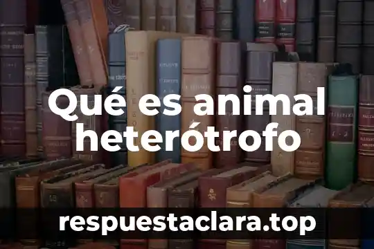 Qué es animal heterótrofo