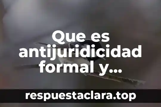 Que es antijuridicidad formal y material