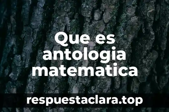 Que es antologia matematica