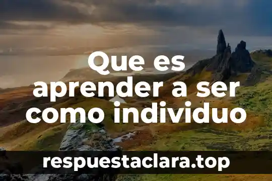 Que es aprender a ser como individuo