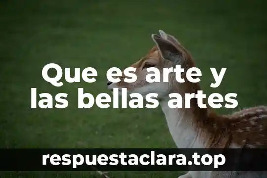 Que es arte y las bellas artes