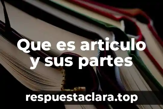Que es integracio por partes 5 Que es articulo y sus partes