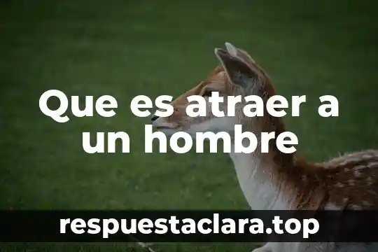 Que es atraer a un hombre