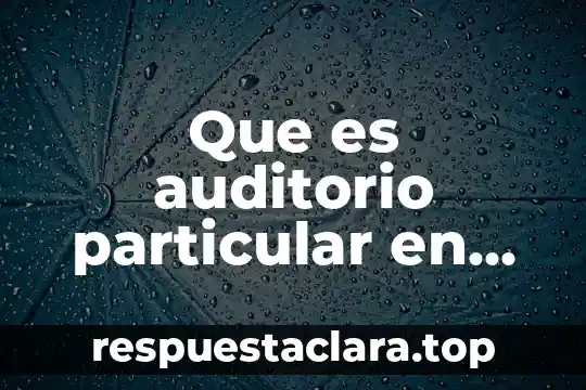 Que es auditorio particular en logica