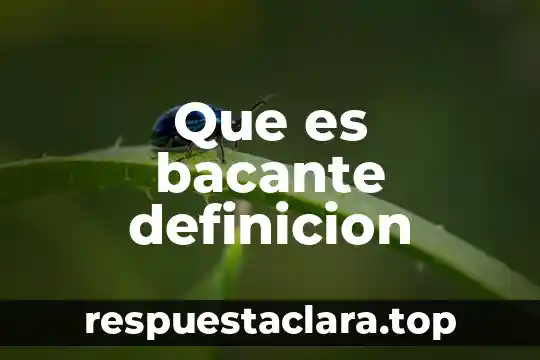 Que es bacante definicion