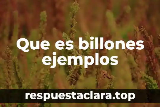 Que es billones ejemplos