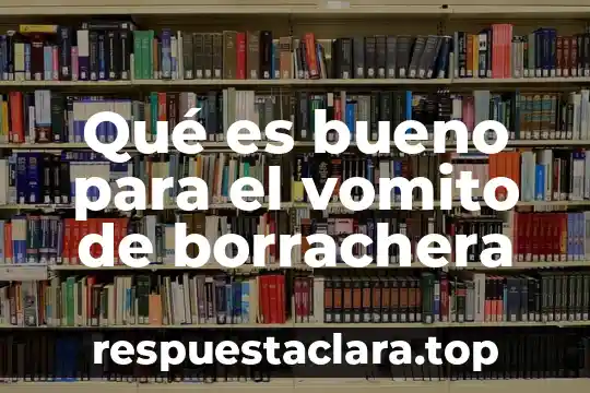 Qué es bueno para el vomito de borrachera
